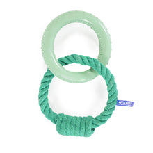 Load image into Gallery viewer, Battersea Rope and Rubber Rings Dog Toy, tug toy, dog toy, battersea toy, rosewoodXbattersea, battersea, dog stimulation, dog enrichment