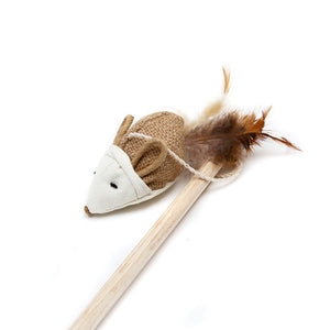 Mouse Feather Cat Teaser, Cat teaser, Cat toy, Wand teaser