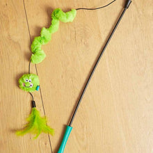 Load image into Gallery viewer, Green Squiggler Teaser Cat Toy, catnip, cat toy, wand toy, cat teaser