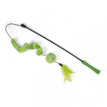 Load image into Gallery viewer, Green Squiggler Teaser Cat Toy, catnip, cat toy, wand toy, cat teaser