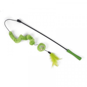 Green Squiggler Teaser Cat Toy, catnip, cat toy, wand toy, cat teaser