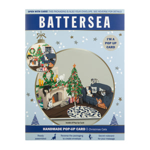 Battersea Cats Pop Up Christmas Card