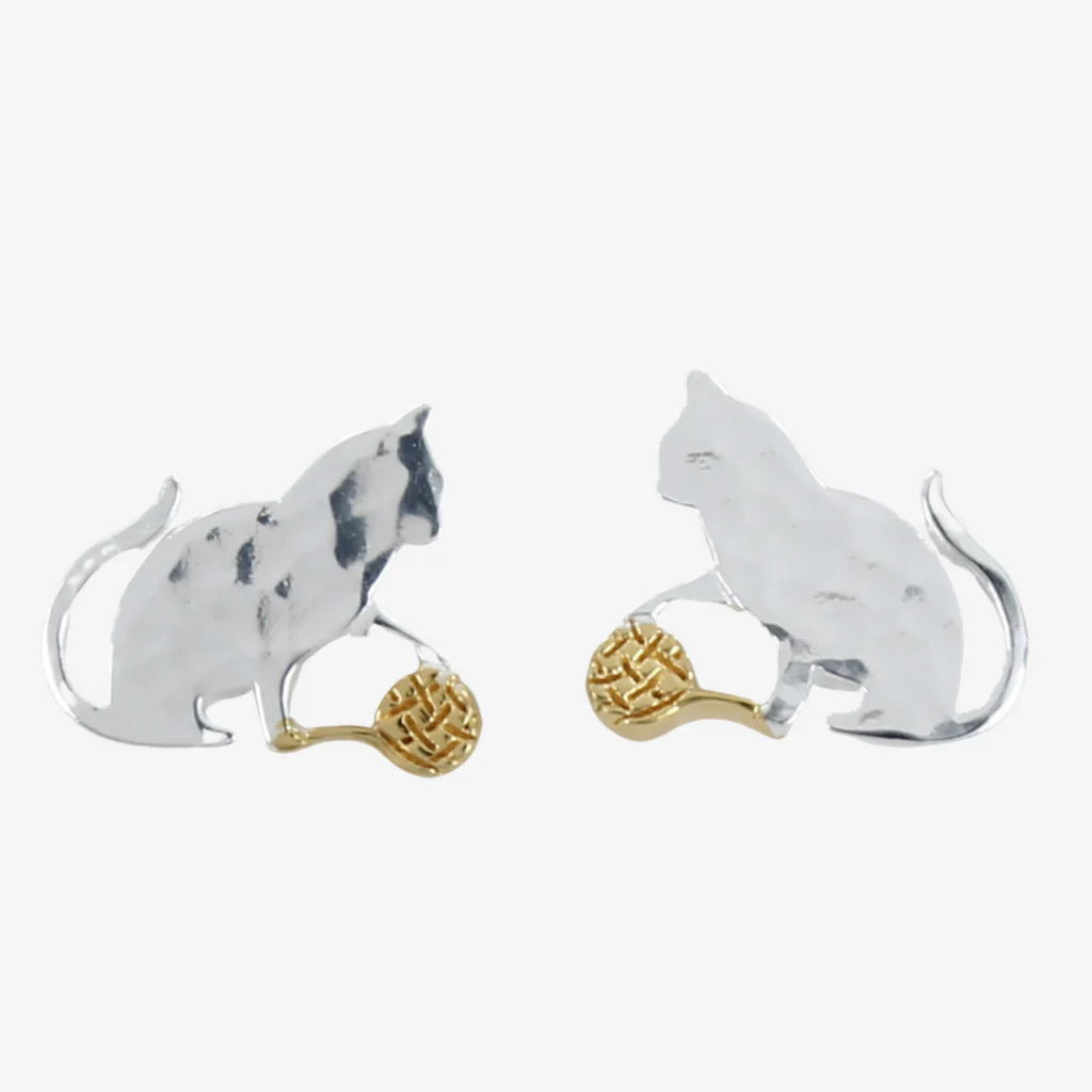 Silver 2025 cat earrings