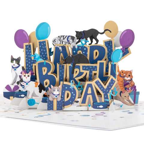 Birthday - Cats Pop Up Card