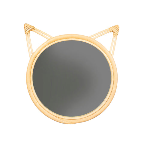 Rattan Cat Mirror, mirror, wall mirror, sass and belle, sass & belle, home decor, home accessory 