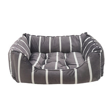 Load image into Gallery viewer, Grey Velvet Stripes Square Bed