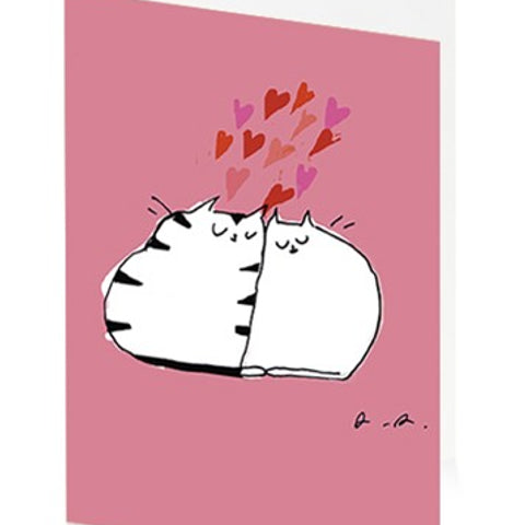 Love Hearts Cat Card