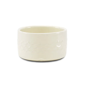 CREAM DOG WATER BOWL WITH WAVES